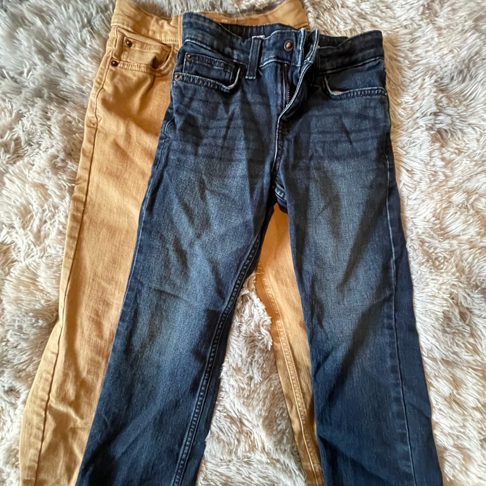 Stylish Blue and Tan Boys Jeans 2 pk